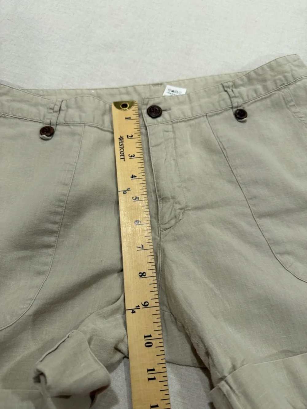 Patagonia Hemp Organic Cotton Shorts Womens 10 Beige Roll Cuff Casual Outdoor